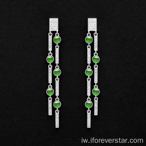 צבע ירוק בצבע ירוק ג&#39;דייט טיפות עגילים תכשיטים